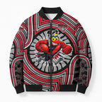 Essendon Football Club Bomber Puffer Jacket Indigenous Monochrome Dot Art Mascot Style