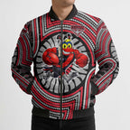 Essendon Football Club Bomber Puffer Jacket Indigenous Monochrome Dot Art Mascot Style
