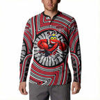 Essendon Football Club Button Sweatshirt Indigenous Monochrome Dot Art Mascot Style