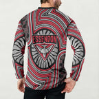 Essendon Football Club Button Sweatshirt Indigenous Monochrome Dot Art Mascot Style