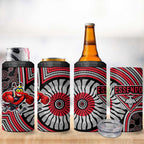 Essendon Football Club 4 in 1 Can Cooler Tumbler Indigenous Monochrome Dot Art Mascot Style