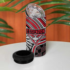 Essendon Football Club 4 in 1 Can Cooler Tumbler Indigenous Monochrome Dot Art Mascot Style