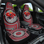 Essendon Football Club Car Seat Cover Indigenous Monochrome Dot Art Mascot Style