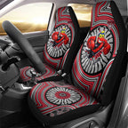 Essendon Football Club Car Seat Cover Indigenous Monochrome Dot Art Mascot Style