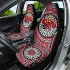 Essendon Football Club Car Seat Cover Indigenous Monochrome Dot Art Mascot Style