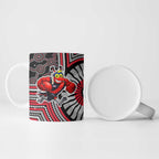 Essendon Football Club Ceramic Mug Indigenous Monochrome Dot Art Mascot Style