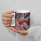 Essendon Football Club Ceramic Mug Indigenous Monochrome Dot Art Mascot Style