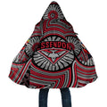 Essendon Football Club Cloak Indigenous Monochrome Dot Art Mascot Style