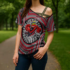 Essendon Football Club Cross Shoulder Shirt Indigenous Monochrome Dot Art Mascot Style