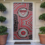 Essendon Football Club Door Cover Indigenous Monochrome Dot Art Mascot Style