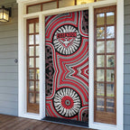 Essendon Football Club Door Cover Indigenous Monochrome Dot Art Mascot Style