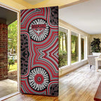 Essendon Football Club Door Cover Indigenous Monochrome Dot Art Mascot Style