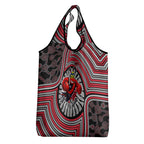 Essendon Football Club Grocery Bag Indigenous Monochrome Dot Art Mascot Style