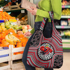 Essendon Football Club Grocery Bag Indigenous Monochrome Dot Art Mascot Style