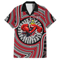 Essendon Football Club Hawaiian Shirt Indigenous Monochrome Dot Art Mascot Style
