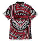 Essendon Football Club Hawaiian Shirt Indigenous Monochrome Dot Art Mascot Style