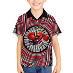 Essendon Football Club Hawaiian Shirt Indigenous Monochrome Dot Art Mascot Style