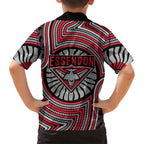 Essendon Football Club Hawaiian Shirt Indigenous Monochrome Dot Art Mascot Style