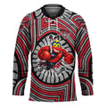 Essendon Football Club Hockey Jersey Indigenous Monochrome Dot Art Mascot Style