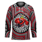 Essendon Football Club Hockey Jersey Indigenous Monochrome Dot Art Mascot Style