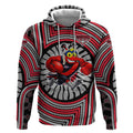 Essendon Football Club Hoodie Indigenous Monochrome Dot Art Mascot Style