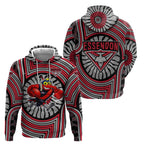 Essendon Football Club Hoodie Indigenous Monochrome Dot Art Mascot Style