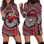 Essendon Football Club Hoodie Dress Indigenous Monochrome Dot Art Mascot Style