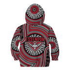 Essendon Football Club Kid Hoodie Indigenous Monochrome Dot Art Mascot Style
