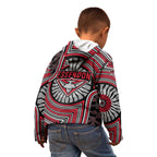 Essendon Football Club Kid Hoodie Indigenous Monochrome Dot Art Mascot Style