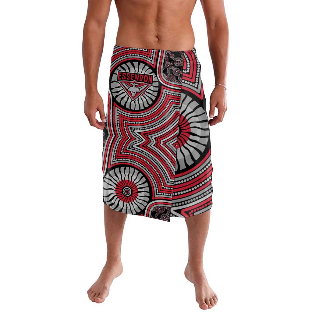 Essendon Football Club Lavalava Indigenous Monochrome Dot Art Mascot Style