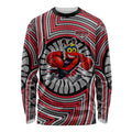 Essendon Football Club Long Sleeve Shirt Indigenous Monochrome Dot Art Mascot Style