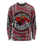 Essendon Football Club Long Sleeve Shirt Indigenous Monochrome Dot Art Mascot Style