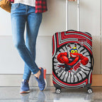 Essendon Football Club Luggage Cover Indigenous Monochrome Dot Art Mascot Style
