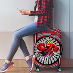 Essendon Football Club Luggage Cover Indigenous Monochrome Dot Art Mascot Style