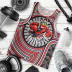 Essendon Football Club Men Tank Top Indigenous Monochrome Dot Art Mascot Style