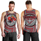 Essendon Football Club Men Tank Top Indigenous Monochrome Dot Art Mascot Style
