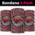 Essendon Football Club Neck Gaiter Indigenous Monochrome Dot Art Mascot Style