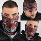 Essendon Football Club Neck Gaiter Indigenous Monochrome Dot Art Mascot Style