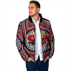 Essendon Football Club Padded Jacket Indigenous Monochrome Dot Art Mascot Style