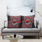 Essendon Football Club Pillow Cover Indigenous Monochrome Dot Art Mascot Style