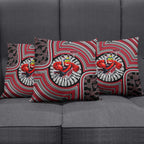 Essendon Football Club Pillow Cover Indigenous Monochrome Dot Art Mascot Style
