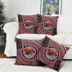 Essendon Football Club Pillow Cover Indigenous Monochrome Dot Art Mascot Style