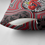 Essendon Football Club Pillow Cover Indigenous Monochrome Dot Art Mascot Style