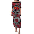 Essendon Football Club Puletasi Indigenous Monochrome Dot Art Mascot Style