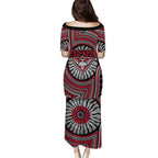 Essendon Football Club Puletasi Indigenous Monochrome Dot Art Mascot Style