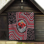 Essendon Football Club Quilt Indigenous Monochrome Dot Art Mascot Style