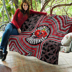 Essendon Football Club Quilt Indigenous Monochrome Dot Art Mascot Style