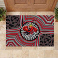Essendon Football Club Rubber Doormat Indigenous Monochrome Dot Art Mascot Style