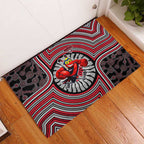 Essendon Football Club Rubber Doormat Indigenous Monochrome Dot Art Mascot Style