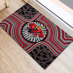 Essendon Football Club Rubber Doormat Indigenous Monochrome Dot Art Mascot Style